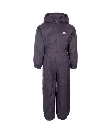 Trespass Children s Unisex Button Rain Suit 18/24 Dark Grey