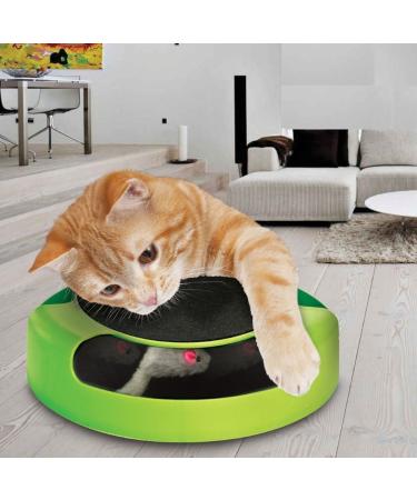 ASAB Cat Kitten Catch The Mouse Plush Motion Chase Toy For Pet Interactive Hide and Seek Hunt with Claw Care Moving Play Scratching Pad Mat Fun Exercise Toy For Active Kitten and Old Cats