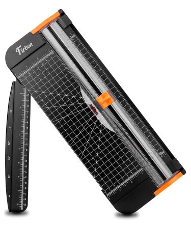 Firbon A4 Paper Cutter 12 Inch Titanium Paper Trimmer Scrapbooking Tool with Automatic Security Safeguard and Side Ruler for Craft Paper  Coupon  Label and Cardstock (Black) 1-black