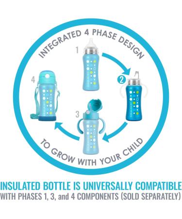 9oz Insulated Stainless Steel Sippy Cup for Toddlers | Leak-free, Non-toxic, Medical Grade Silicone | Blue Sapphire - Buy Online on SooperMarket.com