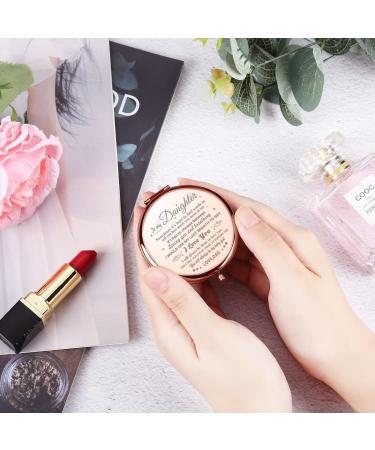 Wailozco Rose Gold Compact Mirror - Unique Daughter Gift from Dad for Graduation, Birthday, Christmas - Always Be My Baby Girl Love Saying - Buy Online on SooperMarket.com