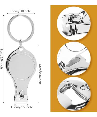 WSERE 3 Pack 3-in-1 Nail Clippers Bottle Opener Keychain - Stainless Steel Nail Trimmer Cutter for Toenail and Fingernail - Buy Online on SooperMarket.com