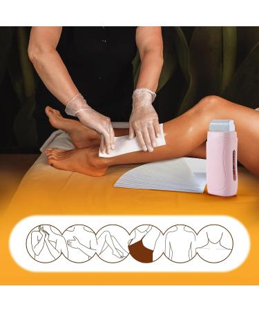 Roll On Wax Roller Kit for Hair Removal - Portable Waxing Kit with 2 Honey Roller Wax Cartridges & 100 Wax Strips - Large Area Hair Removal at Home - Buy Online on SooperMarket.com