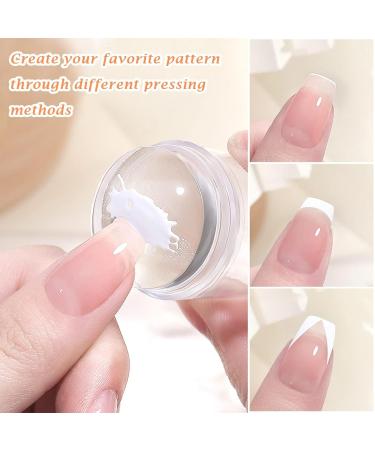4-Piece Nail Art Stamper Kit | Silicone Clear Stamps & Scraper | DIY Manicure Tools for French Nail Design - Buy Online on SooperMarket.com