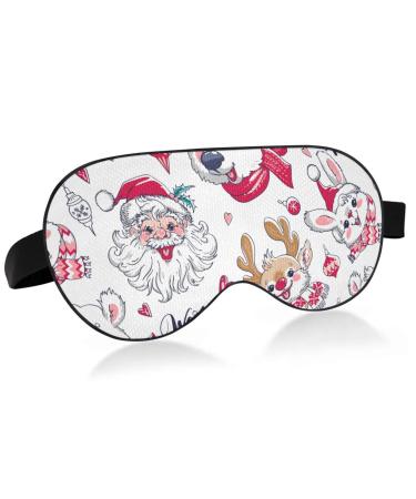 Haskirky Light Blocking Eye Mask Breathable and Adjustable Adult Men and Women Travel on Business Trips Yoga Meditation Light Smooth Comfortable Eye Mask Office Deep Sleep Goodies Bears Reindeer