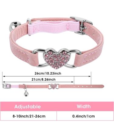 Shop Cobee Bling Heart Cat Neck Band - Adjustable Rhinestone Pet Collar with Bell for Small Cats & Dogs - Pink/Black - Buy Online on SooperMarket.com