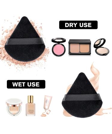 Make Up Sponge Set with Powder Puff Triangle 6 Pieces Makeup Sponges Beauty Sponge Black for Blending Liquid Foundation Powder Reusable Soft Powder Puff - Buy Online on SooperMarket.com