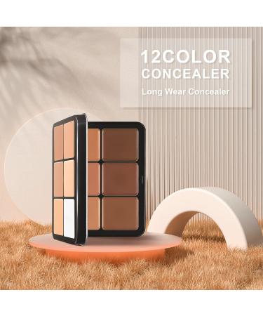 HOSAILY 12 Colors Concealer Palette - Waterproof Long Lasting Cream Foundation Makeup - 1 Ounce - Buy Online on SooperMarket.com