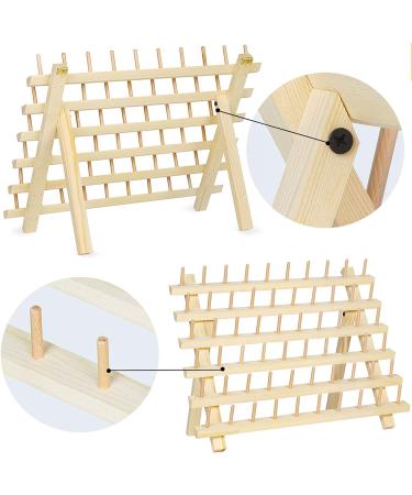 Haitral 60-Spool Wooden Thread Rack Organizer for Sewing, Quilting, Embroidery & Hair-braiding - Buy Online on SooperMarket.com