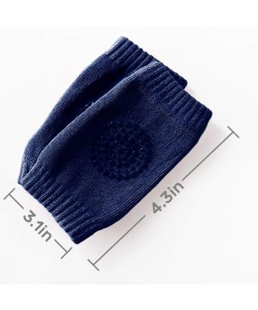Kalevel Baby Crawling Anti-Slip Knee Pads - 2 Pairs Navy Blue + Dark Grey Knee Sleeve Protector for Infant Toddler Boy Girl - Buy Online on SooperMarket.com