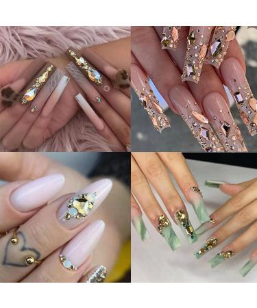 800PCS Belicey Nail Rhinestones Kit - Multi-Shape Crystals for Nail Art & DIY Crafts (Gold) - Buy Online on SooperMarket.com