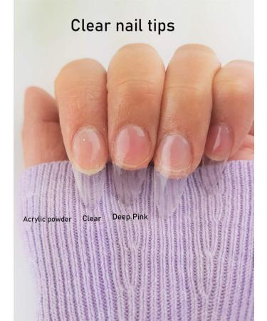 Acrylic Nail French Manicure Kit Nail Acrylic Powder Collection Set of 3 Colors -Pink Clear white Powder Builder Professional Acrylic Nail System (Peach Clear White) - Buy Online on SooperMarket.com