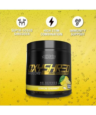 EHPlabs OxyShred Hardcore Thermogenic Pre Workout Shredding Supplement - Promotes Shredding Energy Booster Pre-Workout Mood Booster - Lemon Sherbet 40 Servings Lemont Sherbet - Buy Online on SooperMarket.com