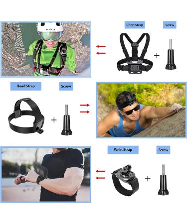 HONGDAK 63-in-1 Action Camera Accessories Kit for GoPro Hero 11/10/9 Black - Waterproof Housing, Silicone Case, Arm Strap, Mounts & More - Buy Online on SooperMarket.com