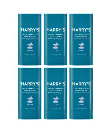 Harry's Extra-Strength Antiperspirant - Odor & Enhanced Sweat Control Antiperspirant for Men - Stone (6 Count) Extra-Strength Antiperspirant Stone