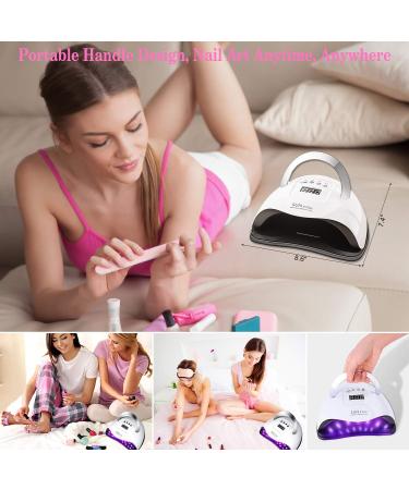 180W UV LED Nail Dryer Lamp with Timer - Gel Nail Curing Car Sensor & LCD Display - Buy Online on SooperMarket.com