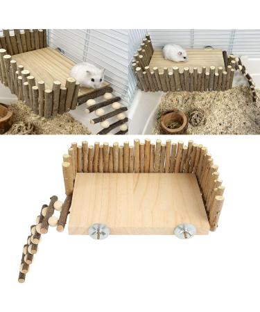 Topiky Hamster & Guinea Pig Toy - Nitangel Wooden House & Climbing Bridge Ideal Cage Accessories for Small Pets - Buy Online on SooperMarket.com