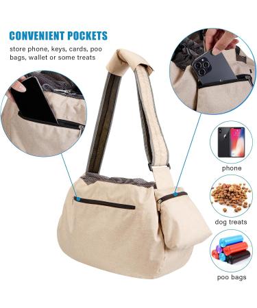 Ownpet Large Dog Carrier Bag - Sling Design for Dogs up to 11kg - Adjustable Shoulder Pads - Perfect for Outdoor Adventures - Beige - Buy Online on SooperMarket.com