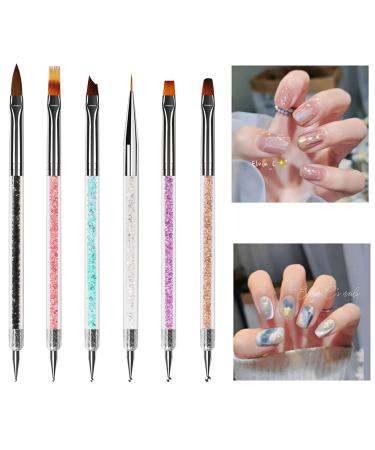 Nail Art Liner Brush Set - 6 Double-Sided Painting Pens for Gel Nails | DIY Nail Art Design Tools - Buy Online on SooperMarket.com