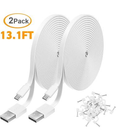 2 Pack 13.1FT Power Extension Cable for WyzeCam, KasaCam, NestCam, Blink Cloud Cam - White - Buy Online on SooperMarket.com
