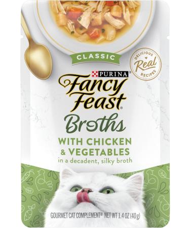Purina Fancy Feast Limited Ingredient Wet Cat Food Complement, Broths Classic With Chicken - (16) 1.4 oz. Pouches