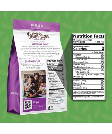 SweetLeaf Better Than Sugar! Stevia Blend for Baking Granular Sweetener  12.7 Oz 12.7 Ounce (Pack of 1) for Baking - Buy Online on SooperMarket.com