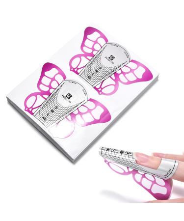 Nail Forms Tips Extension Guide Sticker Nail Art Butterfly Sticker Gel/Acrylic Nail Polish 100pcs Manicure Extension Tool (Size-2) style-2