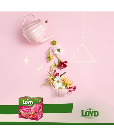 Mokate Loyd Raspberry & Strawberry Pyramid 20 Teabags 40 g - Buy Online on SooperMarket.com
