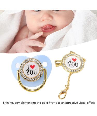 Non-Toxic Blue Baby Pacifier Set with Chain Clip | Perfect for Photo Shoots | International Shipping - Buy Online on SooperMarket.com