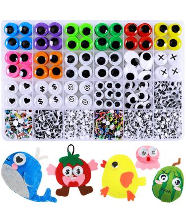 Iooleem 1518pcs Googly Wiggle Eyes Self Adhesive in 24 Styles, Assorted Colors and Sizes Wiggle Eyes, Googly Eyes, Googly Eyes for Crafts. 24Grids Multi-colored