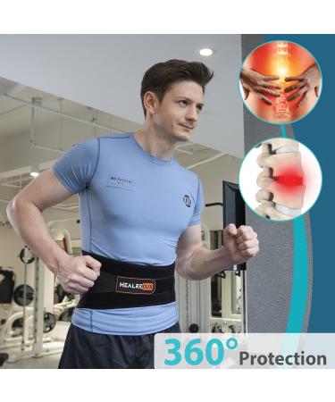 Back Brace for Lower Back Pain Relief | Adjustable Lumbar Support Belt for Men & Women | XXL for Herniated Disc Sciatica & Scoliosis - Black - Buy Online on SooperMarket.com