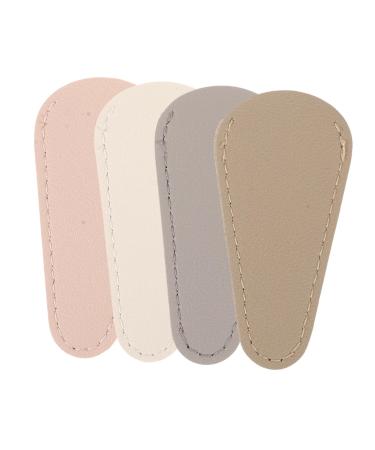 WOONEKY Set of 4 Manicure Scissors Protective Cover Tool Cover for Nail Clippers Cuticle Nipper Cover Nail Scissors Cover Cuticle Tweezers Dead Cuticle Scissors Simple PU Leather