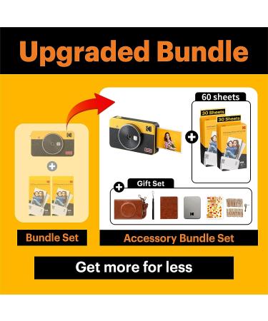 KODAK Mini Shot 2 Retro 4PASS 2-in-1 Instant Digital Camera and Photo Printer Yellow - 68 Sheets Gift Bundle + Accessories - Buy Online on SooperMarket.com