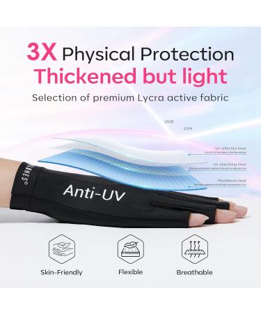 Modelones UV Gloves - Professional UPF99+ Fingerless UV Protection Gloves for Gel Manicures | Anti UV Gloves for Gel Nail Lamp - Protect Your Skin - Buy Online on SooperMarket.com