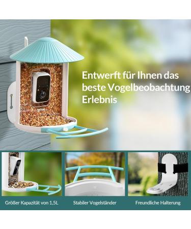 Netvue Bird Feed Donor & Camera - AI-Powered Bird Feeder with Species Detection | Bird House & Feed Stations for Wild Birds - Buy Online on SooperMarket.com
