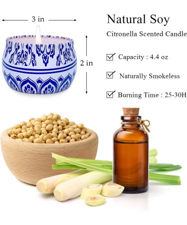 Outdoor Citronella Candles 4.4oz Natural Soy Wax Candles for Patio Porch in Summer  Pack of 8 8 x 4.4oz Citronella - Buy Online on SooperMarket.com