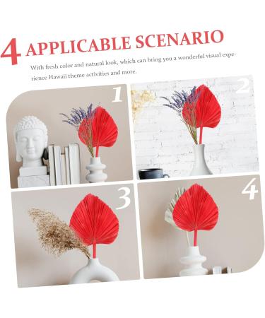 Alipis Simulated Cattail Fan Wedding Layout Palm Leaf Dried Palm Spears Home D cor Vase Art Ornament Faux Plant Italian Ruscus Woven Hand Held Fan Decor Fans Palm Leaves Hamster Monstera Red 50x28cm - Buy Online on SooperMarket.com