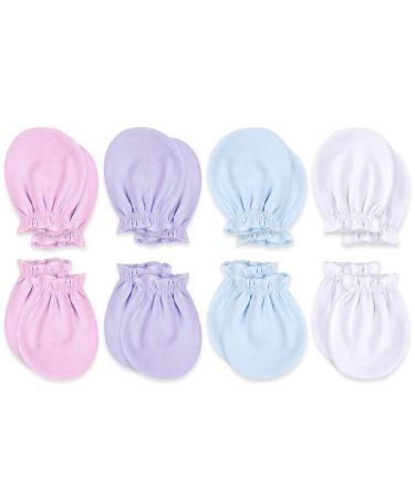 KiddyCare No Scratch Mittens Newborn/Baby Mittens Newborn. GOTS Organic Baby Mittens which are Baby Essentials for Newborn. Warm and Soft Baby Gloves and Mittens baby newborn 8pk -Girls 8 Pairs Blossom