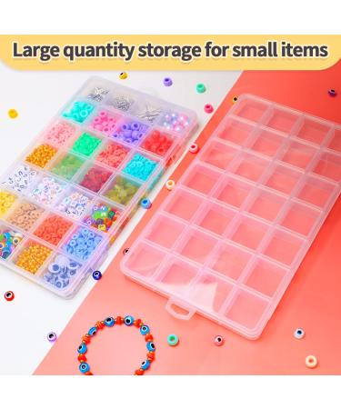 IOOLEEM 28 Grids Plastic Bead Organizer Box - Clear Storage Container with Dividers for Arts and Crafts - 8.6x5x0.66 inch (1 Pack) - Buy Online on SooperMarket.com