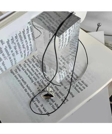 Shop Oralgos Fashionable Heart Pendant Necklace - Double-Layer Leather Cord Adjustable Women's Accessory - Buy Online on SooperMarket.com