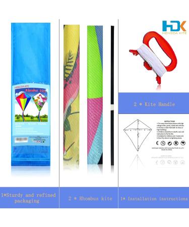 HENGDA KITE Prism Dinosaur Park & Diamond Kite Set - Easy-to-Fly for Kids & Adults - Excellent Fabric - Two Sets in Individual Packaging - Accessories Included (23x27in) - Buy Online on SooperMarket.com