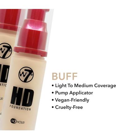 W7 HD Oil-Free Liquid Foundation - Poreless Matte Medium Coverage, Buff 30ml (Pack of 1) - Buy Online on SooperMarket.com