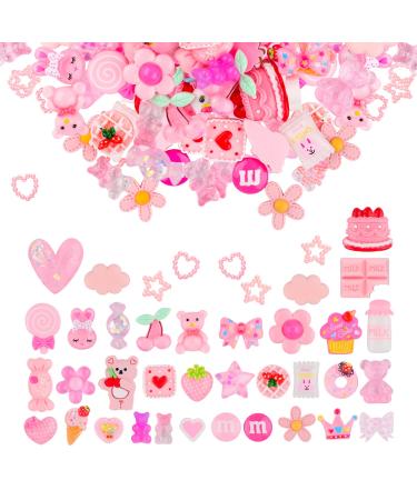 EBANKU 3D Nail Charms Lollipop Flower Donut cherry Nail Charms Resin Charms Mixed Assorted Candy Sweets Resin Flatback Slime Beads Making for DIY Craft Making 3D Nail Art Decorations (100PCS)