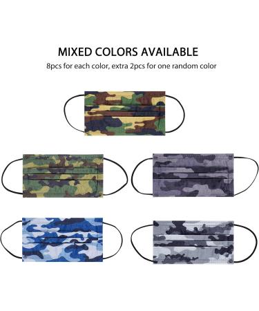 NU R Disposable Face Mask 3Ply Mask with Filter Layer and Elastic Earloop Retail 50pcs/box CAMO 50PCS - Buy Online on SooperMarket.com