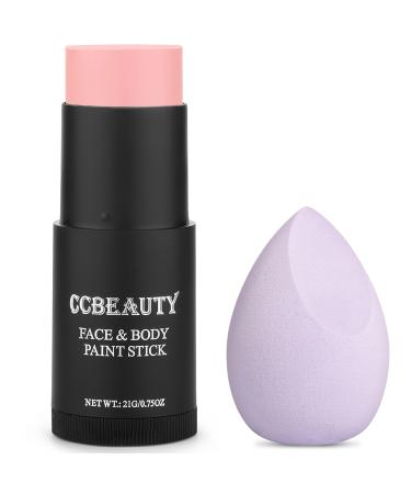 CCbeauty Baby Pink Face Paint Stick Face Painting Kit Non Toxic SFX Makeup For Cat Unicorn Fairy Halloween Costume Cosplay Professional Body Paint Full Coverage Painting Foundation With Makeup Sponge