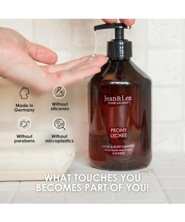 Jean & Len Hand & Body Cleanser Peony & Lychee - Vegan Floral Fragrance Soap 16.91 Fl. Oz | Minimalistic Design International Shipping - Buy Online on SooperMarket.com