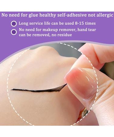 Self-Adhesive Eyelash Strips | No Glue Reusable & Gentle Lash Adhesive for Fake Eyelashes - 2 Sheets - Buy Online on SooperMarket.com