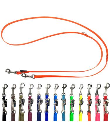 Biothane dog linen small dogs / large dogs adjustable 2m / 2.40m / 2.80m / 3.50m / 5m silver hook 9mm / 13m m / 16mm (5m x 13mm orange) 5m x 13mm orange