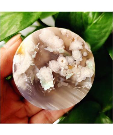 Natural Stone Cherry Blossom Agate Bracelet Heart Palm Stone Shaman Feng Shui Crystal Room Ornament Gemstones and Crystal (Color : 60-70g) - Buy Online on SooperMarket.com