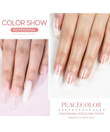 PEACECOLOR 8G 2PCS Pink Acrylic Powder Set Acrylic Nail Kit Professional Acrylic Nail Powder Polymer Powder for Nail Acrylic Extension and Carving No Nail Lamp Needed for Home DIY Nail Art color 176 - Buy Online on SooperMarket.com